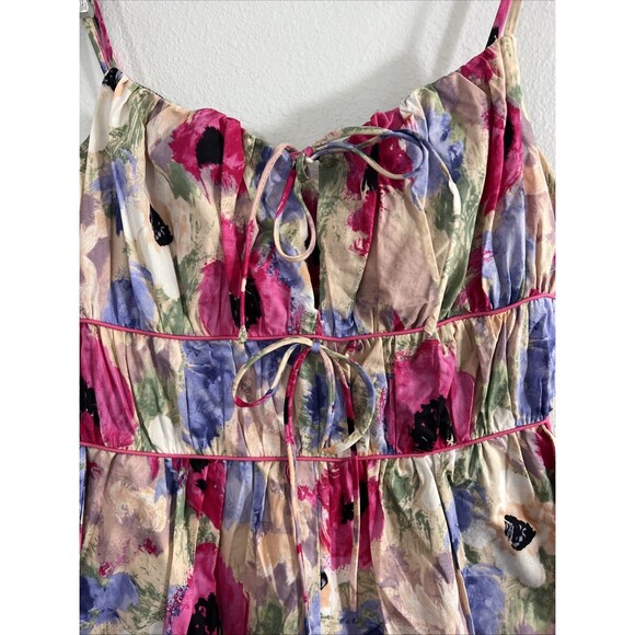 Aureum Tommy Romper Womens Medium Multi Tie in Front Babydoll Y2K‎ - Picture 5 of 13